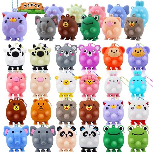 ChildFun 20 PCS Party Favors for Kids,3D Animal Pop Toys,Goodie Bags Stuffers for Kids,Pinata Stuffers Carnival Prizes,Fidget Toys Bulk,Prize for Classroom,Suction Toys for Toddlers