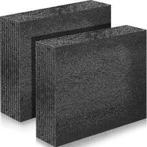 Hoolerry 2 Pcs Customizable Polyethylene Foam Packing Inserts for Cases Thick Polyethylene Foam Sheet for Packaging and Crafts (12" X 10" X 3.125",Black)
