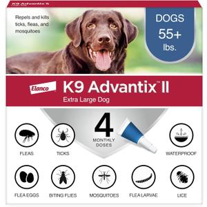 K9 Advantix II XL Dog Vet-Recommended Flea, Tick & Mosquito Treatment & Prevention | Dogs Over 55 lbs. | 4-Mo Supply