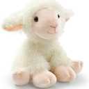 Plush Lamb Sitting Toys Stuffed Animal, Realistic Sheep Stuffed Animal Toy Characters Stuffed Filled in Limbs 8.5 Inch Soft Huggable for Kids with Stuffed Animals Easter Baptism Gift for Girls Boys