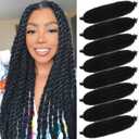 Springy Afro Twist Hair 8 Packs Marley Twist Braiding Hair Pre Separated Spring Twist Hair for Faux Locs Crochet Hair Kinky Twist for Braiding Synthetic Hair Extensions (1b#, 24inch(Pack of 8)