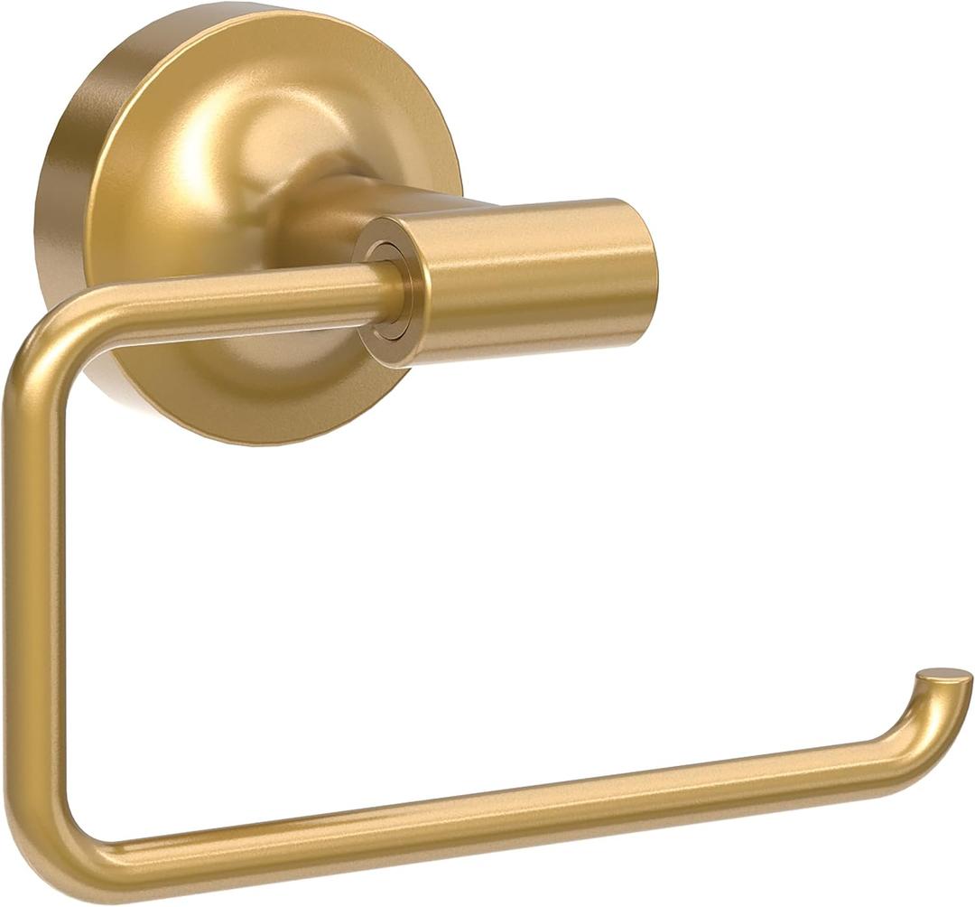 Franklin Brass Voisin (1-Pack) Toilet Paper Holder, Euro Single Post Tissue Roll Wall Mount TP Storage, Satin Gold Bathroom Decor, Accessories VOI50-BB