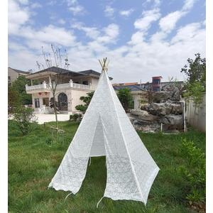 Adan Lace 5-Sided Teepee for Adults, 85 "Height, Outdoor Wedding Tent, Outdoor Party, Picnic Teepee (White)