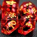 Dungeons and Dragons Dice Set,Liquid Core Dragon Eye Dice Set,Polyhedral Dice Set for TTRPG (Big Red)