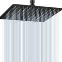 12 inch Matte Black Rain Shower Head - All Metal 304 Stainless Steel, Full Body Rainfall Shower with 144 Silicone Nozzles - Square Showerheads Ceiling or Wall Mount Modern Bathroom