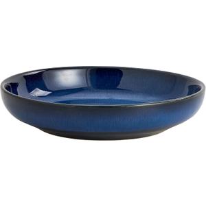 Transmutation Glaze Serving Pasta Bowl,10 inch Ceramic Wide Salad Bowls,50 Ounce Large Big Fruit Bowl for Kitchen, Microwave Oven Dishwasher Safe (Blue)