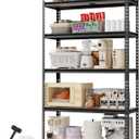 WORKPRO 5-Tier Storage Shelf, 72" H Heavy Duty Adjustable Garage Shelving Unit 2180LBS Capacity, for Basement, Kitchen, Pantry, 27.6Wx11.8Dx60H, Black