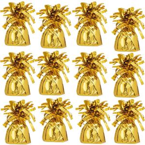 Metallic Balloon Weights, Birthday Party Favors, Novelty and Gag Gifts, 5.5" Inches, 12-Pack (Gold)