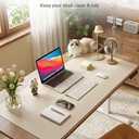 Aothia Faux Leather Desk Mat - Large Mouse Pad, Non-Slip PU Leather Blotter, Waterproof Writing Surface for Office and Home (Eggshell, 40" x 24")