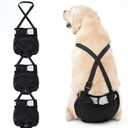 Idepet Female Dog Diapers with Suspender Detachable, 3 Pack Washable Reusable Girl Doggie Diapers for Small Medium Female Dog in Heat Period Cycle Urinary Incontinence Training M