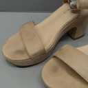 rsxses Women's Suede Platform Heels Sandals Peep Toe Fashion Wedding Sexy Dress Block Chunky Wedges High Heel Ankle Strap Pumps
Size -7.5