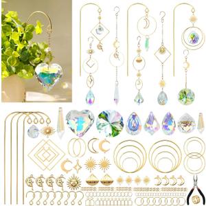 DIY Sun Catcher Kits for Adults, 260 pcs Crystal Suncatchers Making Suppliers for Garden Plant Windows Hanging Art and Crafts for Women Valentines Mother's Day Birthday Gifts Home Decor