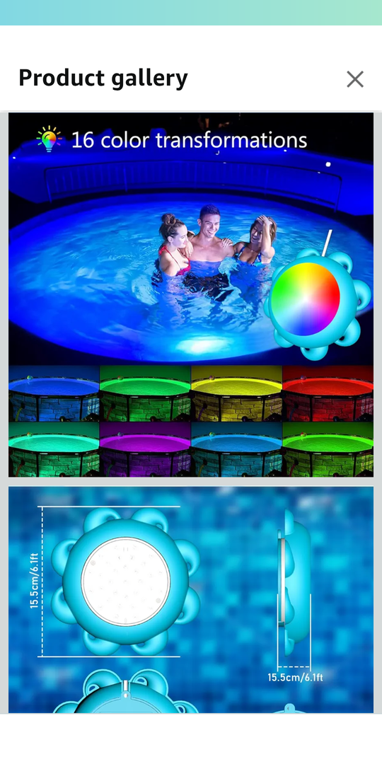 BYLIFITY LED Pool Lights, Color Changing Swimming Pool Light