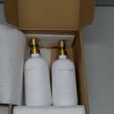 Prus Waso Gold Soap Dispenser Bathroom Set, Hand and Lotion Dispenser with Stainless Steel Pump, Perfect for Modern Bathroom Decor. (Gold)
