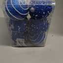 Royal Blue Christmas Ball Ornaments, Christmas Ball Decorations Shatterproof Plastic Hanging Pearl Balls for Holiday Party(70mm/2.76", 12ct)