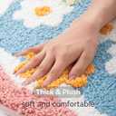 Soft Floral Bathroom Rugs Cute Bath Mat Absorbent Long-Lasting, Microfiber for Shower, Tub, Floor, Bathroom,Sink,Non-Slip Colorful and Flowers Decor Trendy Machine Washable Bath Mats,16x24 in