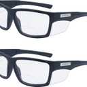 JORESTECH Safety Bifocal Glasses Classic Design With Side Shields ANSI Z87+ Anti Scratch With UV Protection (Black frame with 2.5 Diopter Clear Lens, 1 Pair)