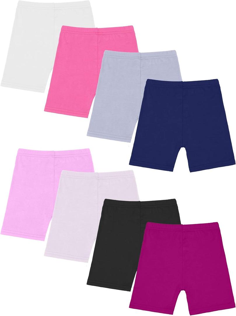 Ruisita 8 Pack Girls Bike Cartwheel Shorts Toddler Under Dress Dance Short Kids Safety Shorts(2-14 Years Old and up) 110