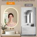 Irregular LED Bathroom Mirror 32"x22" Dimmable Anti Fog | Oval Shape, Shatterproof TEMPERED GLASS, 3 COLOR TEMPERATURES (3000K–6000K), STEPLESS DIMMING, MOUNTS VERTICALLY OR HORIZONTALLY.