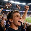 5 x AIUPUOC Football Headband for Women Cute Football Design Headband Head Boppers Sports Hair Accessories for Football Mom Fans Game Day Cheer Hairband Non Slip 1Pcs (Brown B, Average)