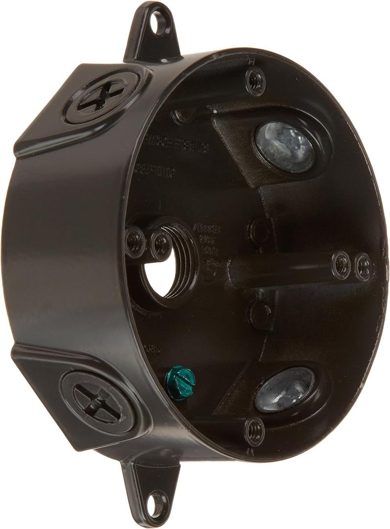 RAB Lighting VXCA Weatherproof Round Box, Aluminum, 1/2" Hole Size, 4" Diameter, Bronze, NO Cover