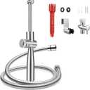 Handheld Bidet Sprayer for Toilet, Leak-Proof Stainless Steel Toilet Sprayer, Adjustable Spray Angle & Water Pressure, Toilet Bidet Sprayer for Personal Care, Elderly, Postpartum (Silver) (sliver)