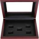 Championship Big Heavy Ring Display Wooden Box (5 Holes)
