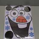 Christmas Snowman Decals - Large Size Snowflakes & Candy Indoor/Outdoor Decorations for Winter Doors & Windows