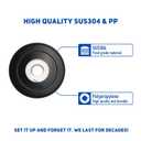 1/2" Thick Spacer for Tub Spout, Flange Trim Ring for Bath Faucet, Eschutcheon Cover Plate for Spigot with Split PVC Blocking Water, Shower Pipe Remodeling Sealer (304SUS-Matte Black)
