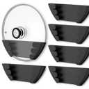 Universal Pot Lid Organizer for Cabinet - Upgraded Patented Niceyos 6 Pack Pan Lids Organizers Inside Door Wall Mount Pots Top Storage Rack Holder Kitchen, Fits 6" to 13" (Black)