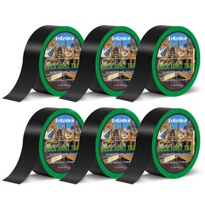 Deck Joist Tape 2'' x 50' Flashing for Decking and Beams - Butyl Tape for Building Joists (6 Rolls)