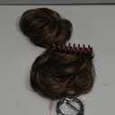 SARLA 2PCS Brown Messy Bun Hair Pieces for Women Detachable Claw Clip Wavy Curly Synthetic Hairpieces for Updos with Tendrils Fake Scrunchies Ponytail Extension Coffee Brown