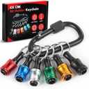 Push to Unlock,Katerk 6pcs 1/4 inch Hex Shank Aluminum Alloy Screwdriver Bit Holder Light-Weight Quick-Change Extension Bar Keychain Drill Screw Adapter Portable,Black Carabiner,Tool Gifts for Men