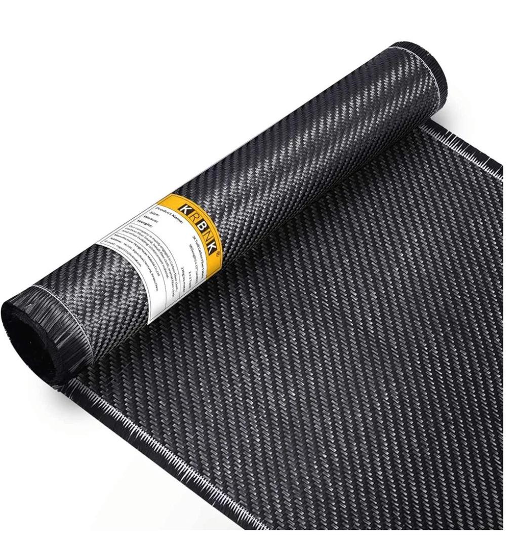 3.3ft x 12" Carbon Fiber Cloth Roll, 3K/220g Carbon Fabric, 2x2 Twill Weave Carbon Fiber Sheets Raw Material, Repair Kit for DIY Repair Cars Furniture