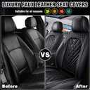 Front Set for Toyota Sienna Car Seat Covers 2000-2026, Waterproof Nappa Leather Car Seat Protector, Comfortable and Anti-Slip Car Seat Cover&Accessories(2 Seats/Black)
