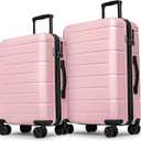 KYME Luggage Sets 2 Piece Hardshell 22"/26" Suitcase with Spinner Wheels Hardside Suitcases Sets with TSA Lock Lightweight Travel Luggage Set with Cup Holder for Women Pink