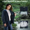 SOPPY Rain Jacket Women Waterproof Jacket With Hood Lightweight Raincoat with Pockets Windbreaker Breathable Rain Coats (Black, L)