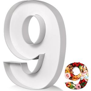 Mifoci 13.7" 2026 Cardboard Number for Charcuterie Graduation Photo Booth Props Birthday Party Anniversary Fillable Paper Mache Cupcake Chocolate Candy(Number 9,White)
