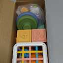 4-in-1 Baby Toys Montessori Soft Stacking Blocks for Babies, Infants Teething Toys, Sensory Balls and Educational Learning Set for Toddlers (Boys & Girls)