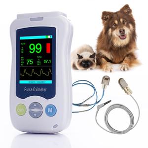 Veterinary Pulse Oximeter  Handheld Dog Oximeter for SpO2, Pulse Rate, and Temperature Monitoring in Cats, Dogs, and Small Animals (White)