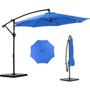 NEWBULIG 10FT Patio Umbrella, Offset Cantilever Outdoor Patio Table Umbrella, UV Protection, Fade Resistant Fabric, Easy Tilt Adjustment for Pool, Deck, Garden, Backyard