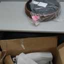 VASAGLE Dining Chairs, Set of 2 Accent Chair for Dining Room Kitchen, with Boho PE Rattan Back, Synthetic Leather Upholstery, Coffee Brown ULDC160K24