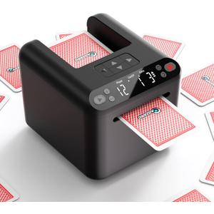 ADZERD Automatic Card Dealer Machine - Rechargeable for 1/2/3 Decks, 1-12 Players, Adjustable Dealing Distance, Quiet, 360 & 180 Rotation, Compatible with Poker, UNO, Bridge, Blackjack & More