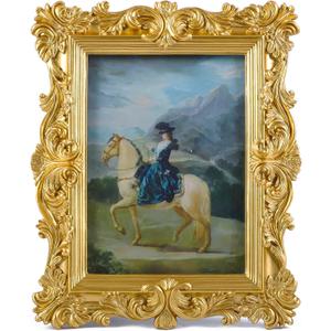 Vintage Picture Frames 5x7 Ornate Gold Antique Picture Frames with Glass Front, Wall Mount or Tabletop Display, Vintage Home Decor Victorian Gallery Wall Decor Decorative Floral Design,Gold