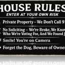 2 x 4-in-1 Funny Metal Sign for Porch  No Soliciting, Private Property, On Camera, Beware of Owner  Durable Weatherproof Aluminum Plaque for House Door or Yard, 712 Inch