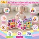 Nicella Busy Board for 1 Year Old Girl Gifts, Montessori Toys for 1 2 Year Old - 56+ Activities Bilingual Music Learning Sensory Toys for Toddlers 1-3 - Birthday Gift for 1+ Year Old Girl Boy