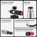 Raincovo Foam Cannon Wide Mouth for Pressure Washer, Thick Snow Foam Lance for Car Wash, Adjustable Soap Cannon with 1/4 Inch Quick Connector, Additional 1.1mm Orifice Nozzle