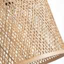 11.81" Dome Woven Pendant Light Fixture, Handmade Geometric Boho Bamboo Woven Pendant Light for Kitchen Dining Room Bedroom Living Room
