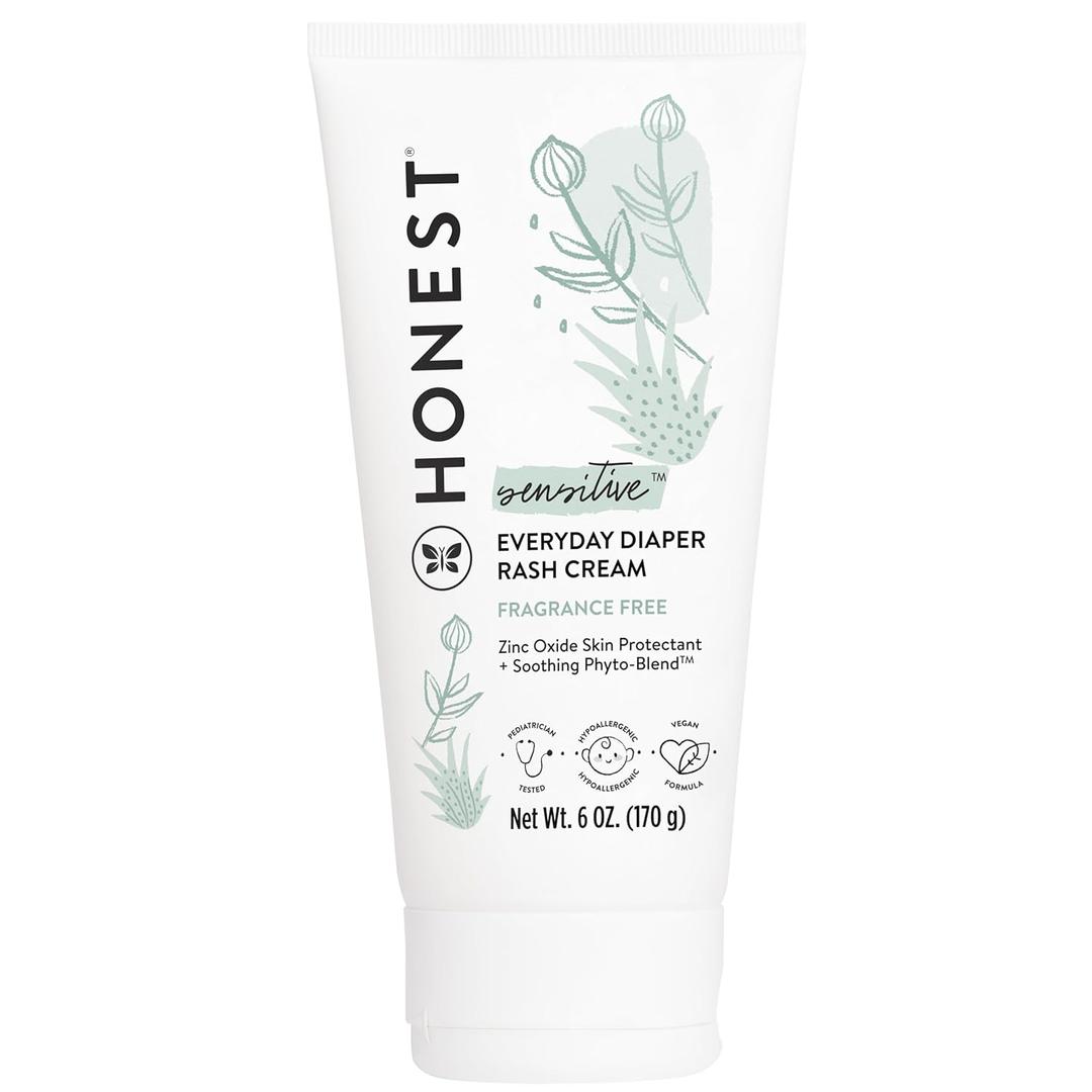 The Honest Company Diaper Rash Cream, Zinc Oxide Ointment, Moisturizing & Calming, Hypoallergenic, NEA Recognized, Cruelty-Free, Value Size 6 oz