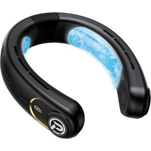 COMLIFE Neck Air Conditioner, 3-Speed Portable Neck Fan with Ice Cooler, 5000mAh Rechargeable Battery Operated Personal Air Conditioner, Hands-Free Bladeless Neck Fan for Sports Travel Outdoor Indoor (Black)